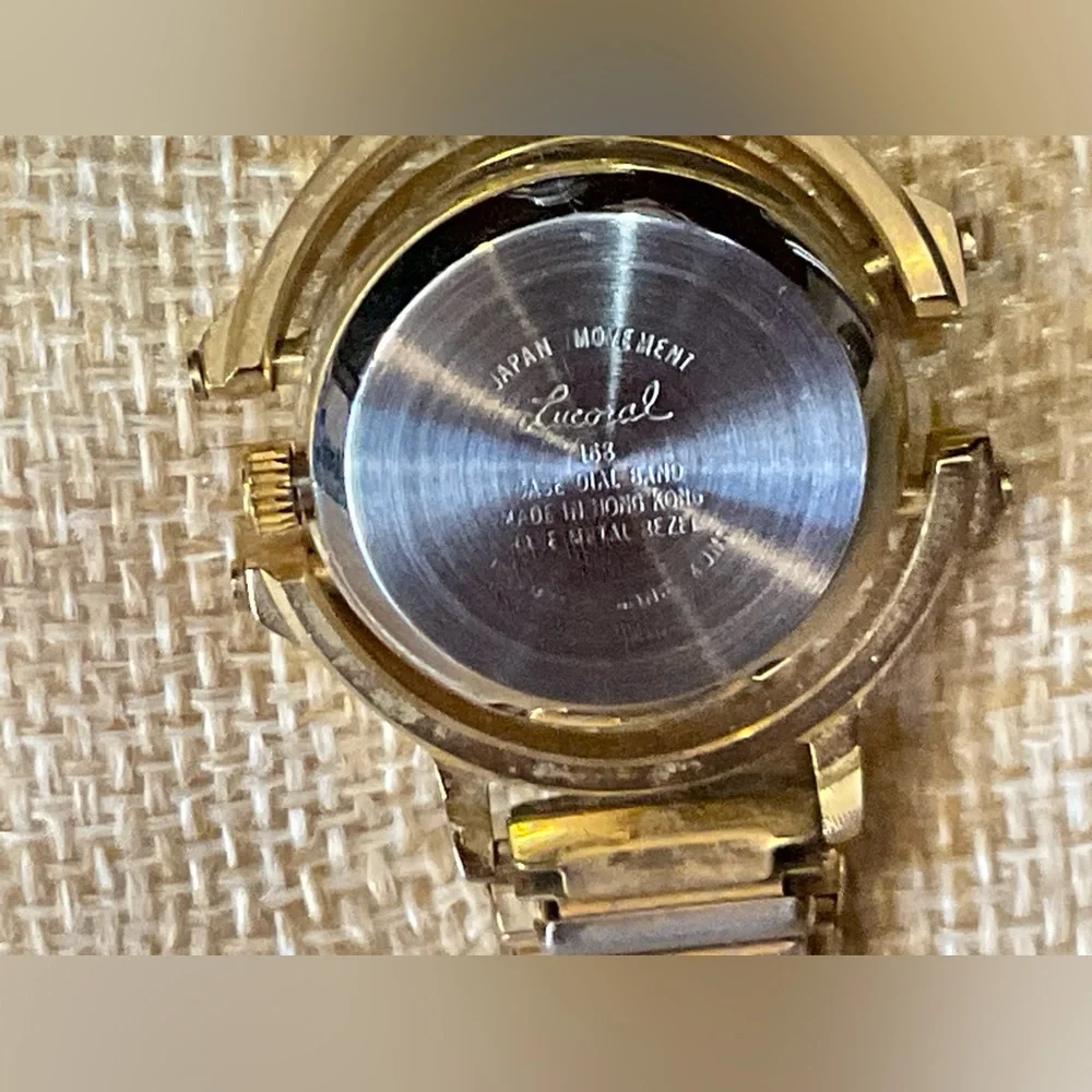 Lucoral: vintage rare ladies Lucoral Abalone swirl indecent colors wrist watch.
